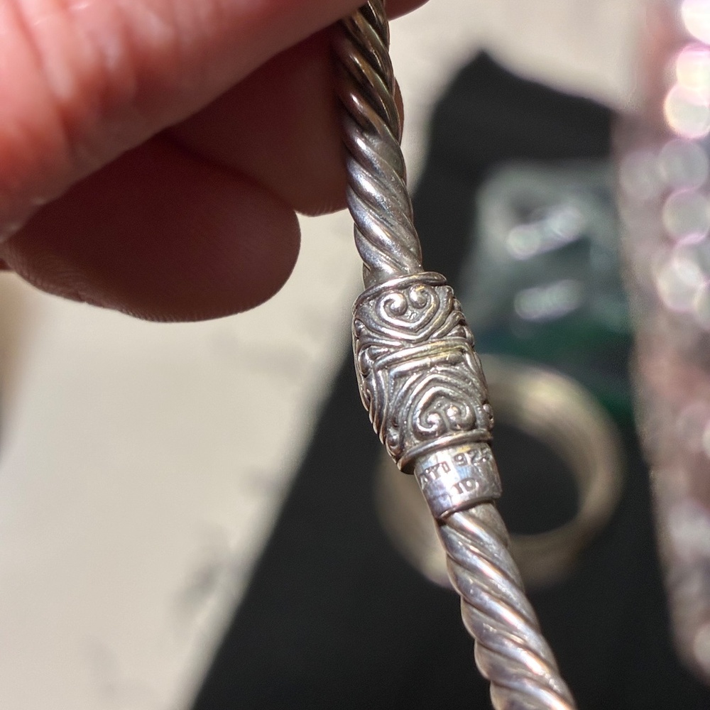 Sterling Silver and Blue Topaz Bracelet Bali - Picture 4 of 5